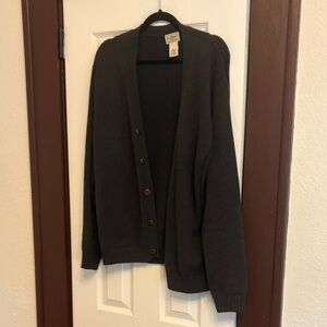 L.L. Bean Vintage Men's Charcoal Cardigan Sweater - Men’s Large